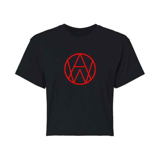 AW Logo Women’s Crop T-Shirt (Black)